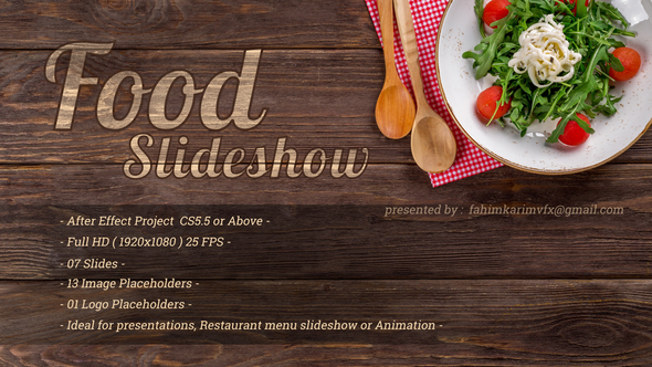 food slide after effect download